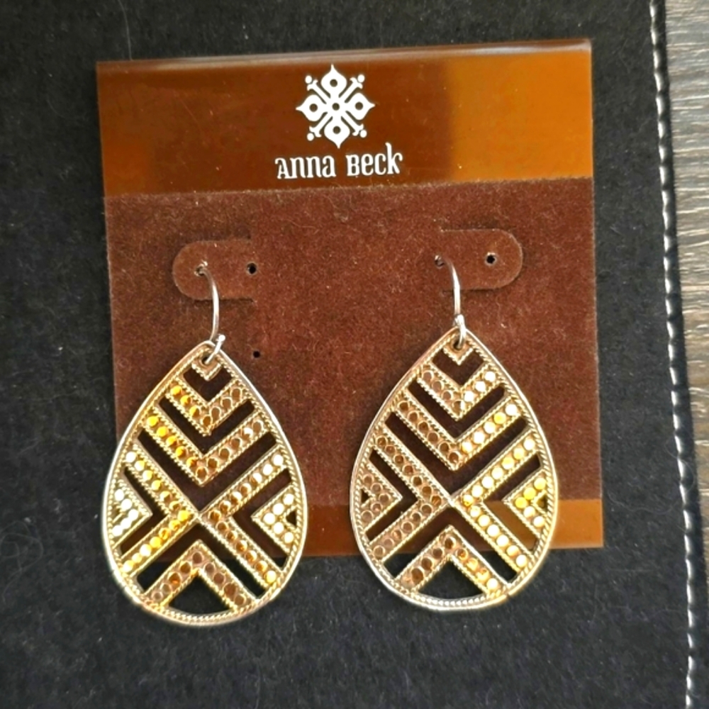 Anna Beck Two-Tone Large Teardrop Earrings